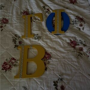 Yellow and Blue Decorative Letters